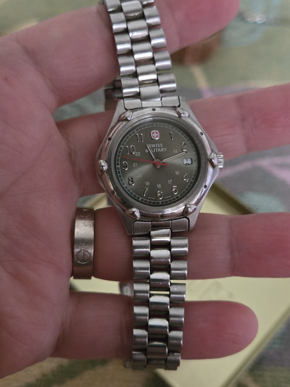 Stainless Steel Green Dial Watch